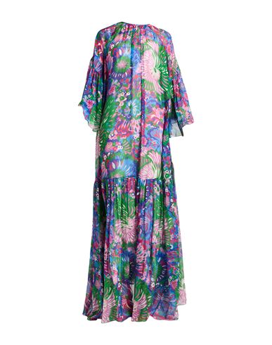 Dolce & Gabbana Woman Maxi Dress Green Size 6 Silk In Multi