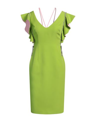 Manuel Del Rei Woman Mini Dress Lime Green Size 8 Polyester