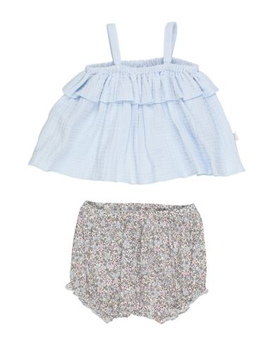 Teddy & Minou Woman Baby Set Sky Blue Size 3 Organic Cotton In Blue