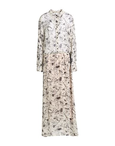 8PM 8PM WOMAN MAXI DRESS CREAM SIZE L VISCOSE, POLYESTER 