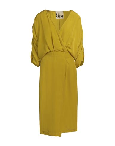 8pm Woman Midi Dress Mustard Size S Cupro In Yellow