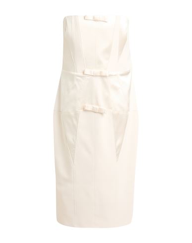 Elisabetta Franchi Woman Midi Dress Cream Size 10 Polyester, Elastane, Polyurethane In White