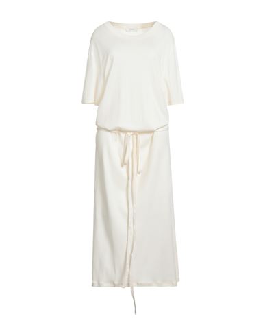 Lemaire Woman Maxi Dress Ivory Size M Cotton In White