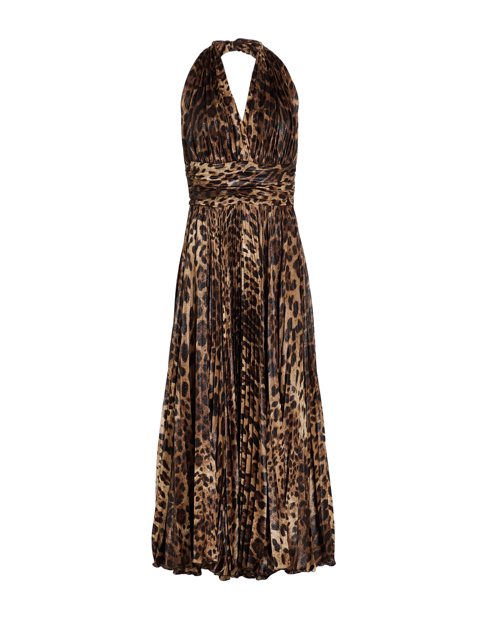《セール開催中》DOLCE & GABBANA レディース マキシ丈ドレス カーキ 42 シルク 85% / ナイロン 15%