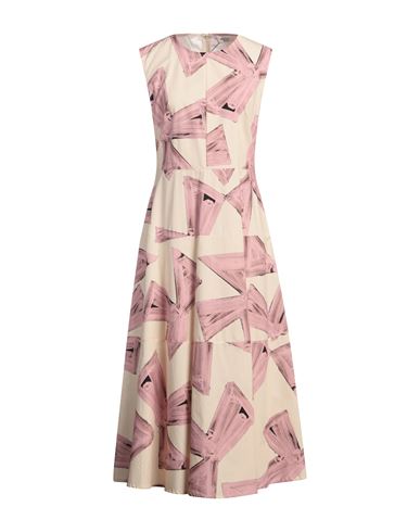 Ottod'ame Caring Woman Midi Dress Beige Size 10 Cotton
