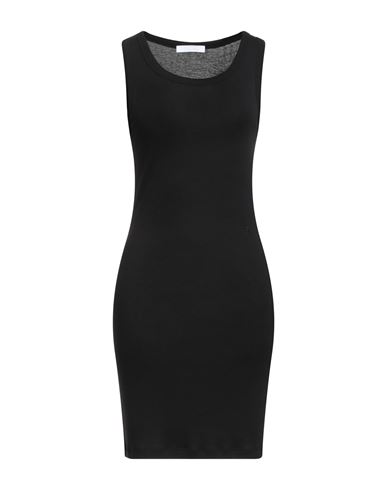 Helmut Lang Woman Mini Dress Black Size L Pima Cotton, Modal In Black