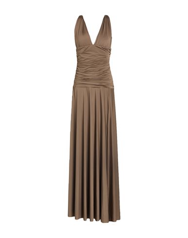 Aniye By Woman Maxi Dress Military Green Size 10 Polyester, Elastane In Brown
