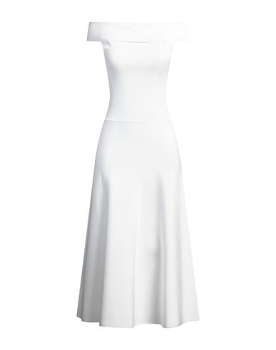 FABIANA FILIPPI FABIANA FILIPPI WOMAN MIDI DRESS WHITE SIZE 8 VISCOSE, POLYESTER 