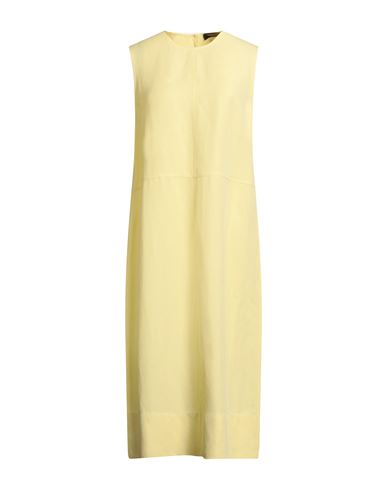 Fabiana Filippi Woman Midi Dress Pastel Yellow Size 10 Viscose, Linen