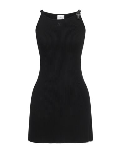Courrèges Courreges Woman Mini Dress Black Size M Viscose, Polyester In Black