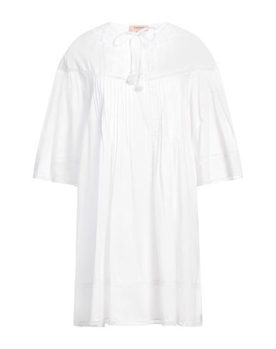 Twinset Woman Mini Dress White Size Xs Cotton, Viscose, Polyester In White