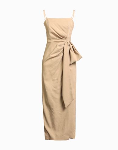 Msgm Woman Maxi Dress Camel Size 10 Viscose, Polyester, Elastane In Neutral