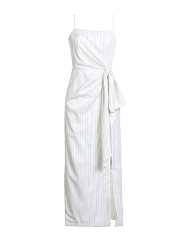 Msgm Woman Midi Dress Ivory Size 4 Virgin Wool, Elastane In White
