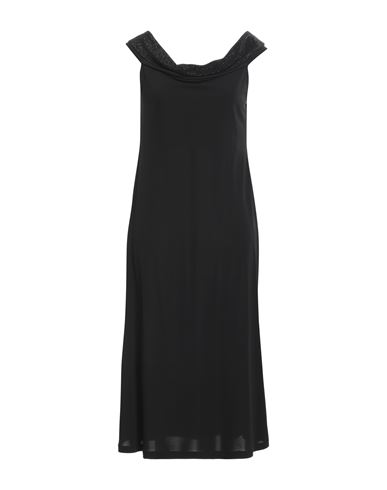 Emporio Armani Woman Midi Dress Black Size 12 Viscose, Polyester, Elastane