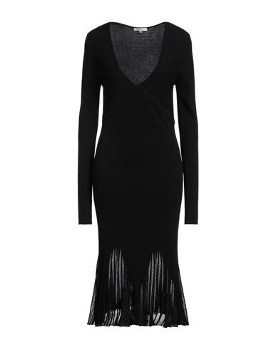 PATRIZIA PEPE PATRIZIA PEPE WOMAN MIDI DRESS BLACK SIZE 3 VISCOSE, POLYESTER, POLYAMIDE 