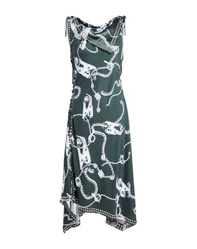 Burberry Woman Midi Dress Military Green Size 12 Viscose In Blue