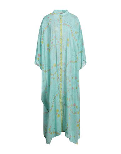 Pucci Woman Maxi Dress Turquoise Size 8 Cotton In Blue