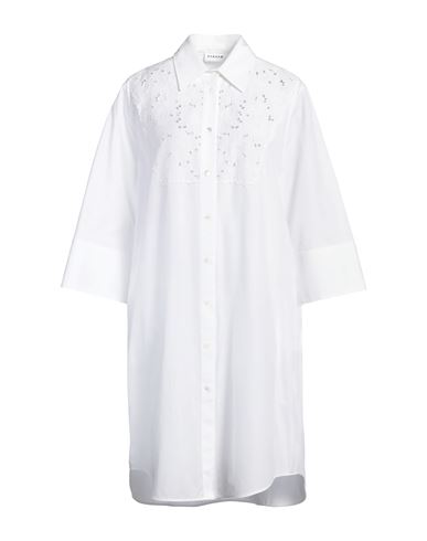 P.a.r.o.s.h Canyox Lace Embroidery Shirt Dress In White