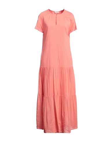 A.d.e.l.e.  1961 A. D.e. L.e. 1961 Woman Maxi Dress Coral Size 6 Cotton, Silk In Red