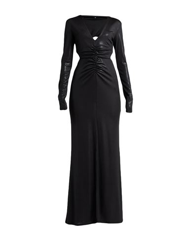 PATRIZIA PEPE PATRIZIA PEPE WOMAN MAXI DRESS BLACK SIZE 2 POLYESTER, ELASTANE 