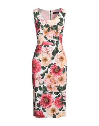 Dolce & Gabbana Woman Midi Dress White Size 8 Viscose, Elastane In White