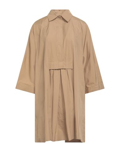 Shop Max Mara Woman Mini Dress Camel Size 4 Cotton In Beige