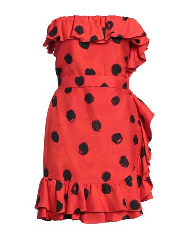 Moschino Woman Mini Dress Tomato Red Size 12 Viscose In Tomato Red