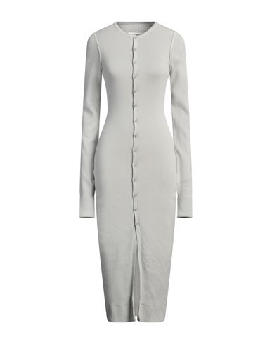 Mm6 Maison Margiela Woman Midi Dress Light Grey Size M Cotton, Polyamide In Grey