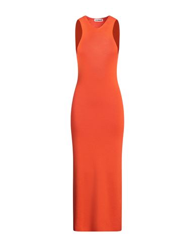 Jil Sander Woman Midi Dress Orange Size 4 Wool In Orange