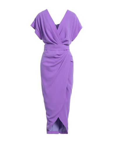 Shop Rhea Costa Woman Midi Dress Mauve Size 10 Viscose In Purple