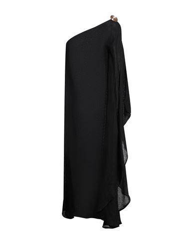Helios Woman Midi Dress Black Size M/l Linen In Black
