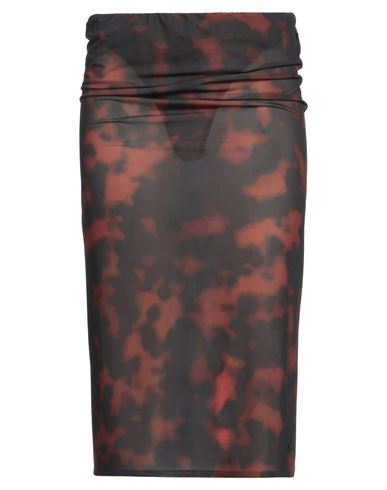 Courrèges Courreges Woman Midi Skirt Brown Size L Polyester, Elastane In Brown