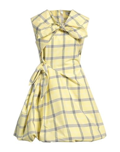 Msgm Check-pattern Sleeveless Dress In Yellow
