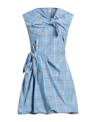 Msgm Woman Mini Dress Sky Blue Size 8 Cotton, Polyester In Blue