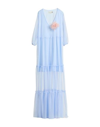 HAVEONE HAVEONE WOMAN MAXI DRESS LIGHT BLUE SIZE S POLYESTER 