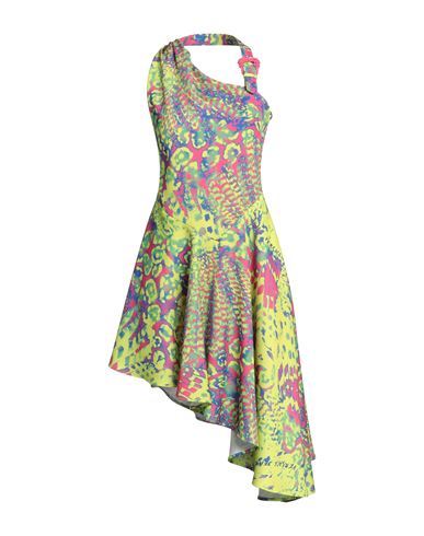 Versace Jeans Couture Woman Midi Dress Lime Green Size 6 Polyester