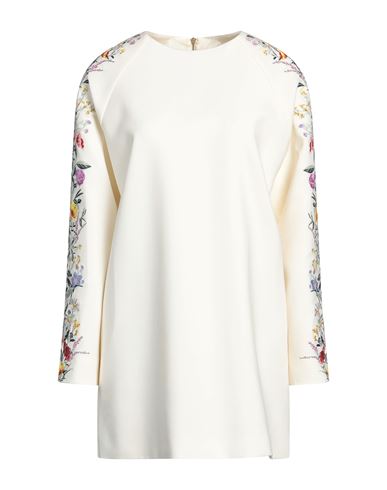 Shop Max Mara Woman Mini Dress Ivory Size 4 Virgin Wool, Elastane In White