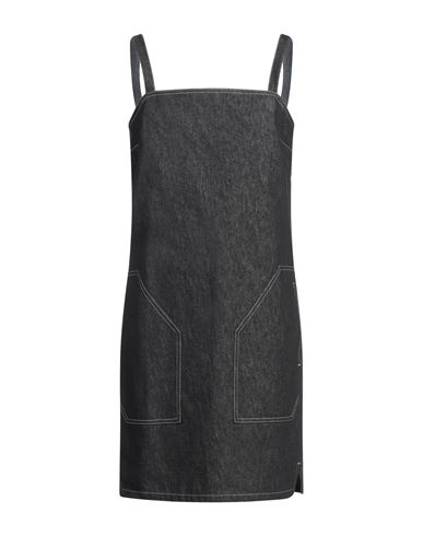 Shop Max Mara Woman Mini Dress Charcoal Size 10 Cotton In Grey