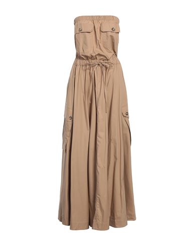 Aniye By Woman Maxi Dress Sand Size 8 Cotton, Elastic Fibres In Beige