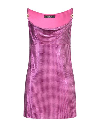 Versace Metal Mesh Paillette-embellished Jersey Mini Dress In Pink