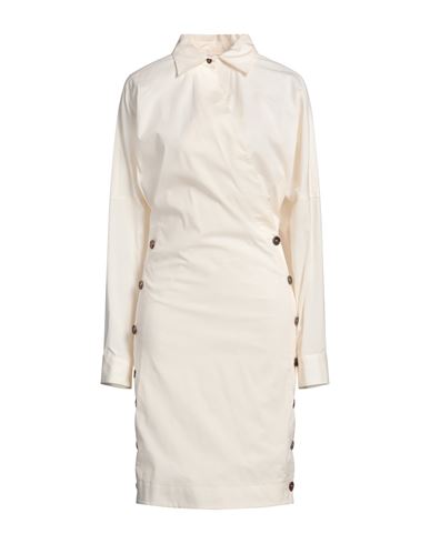 Philosophy Di Lorenzo Serafini Woman Midi Dress White Size 6 Cotton, Elastane