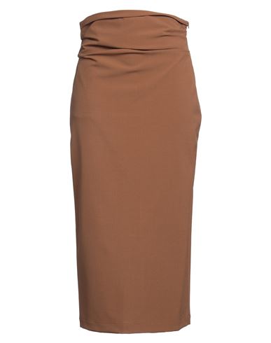 Semicouture Woman Midi Skirt Brown Size 10 Polyester, Viscose, Elastane In Brown
