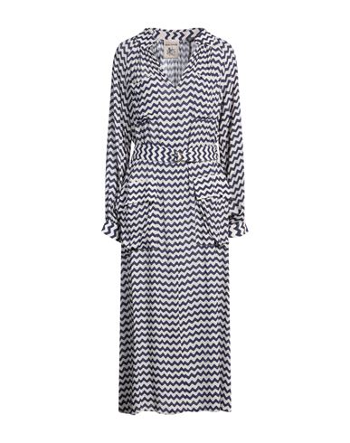 Semicouture Woman Maxi Dress Blue Size 4 Viscose In Blue
