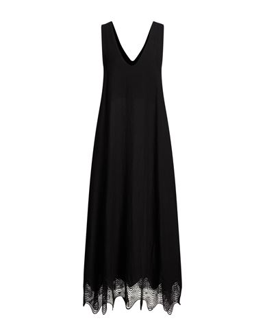 Alpha Studio Woman Maxi Dress Black Size 14 Linen, Viscose
