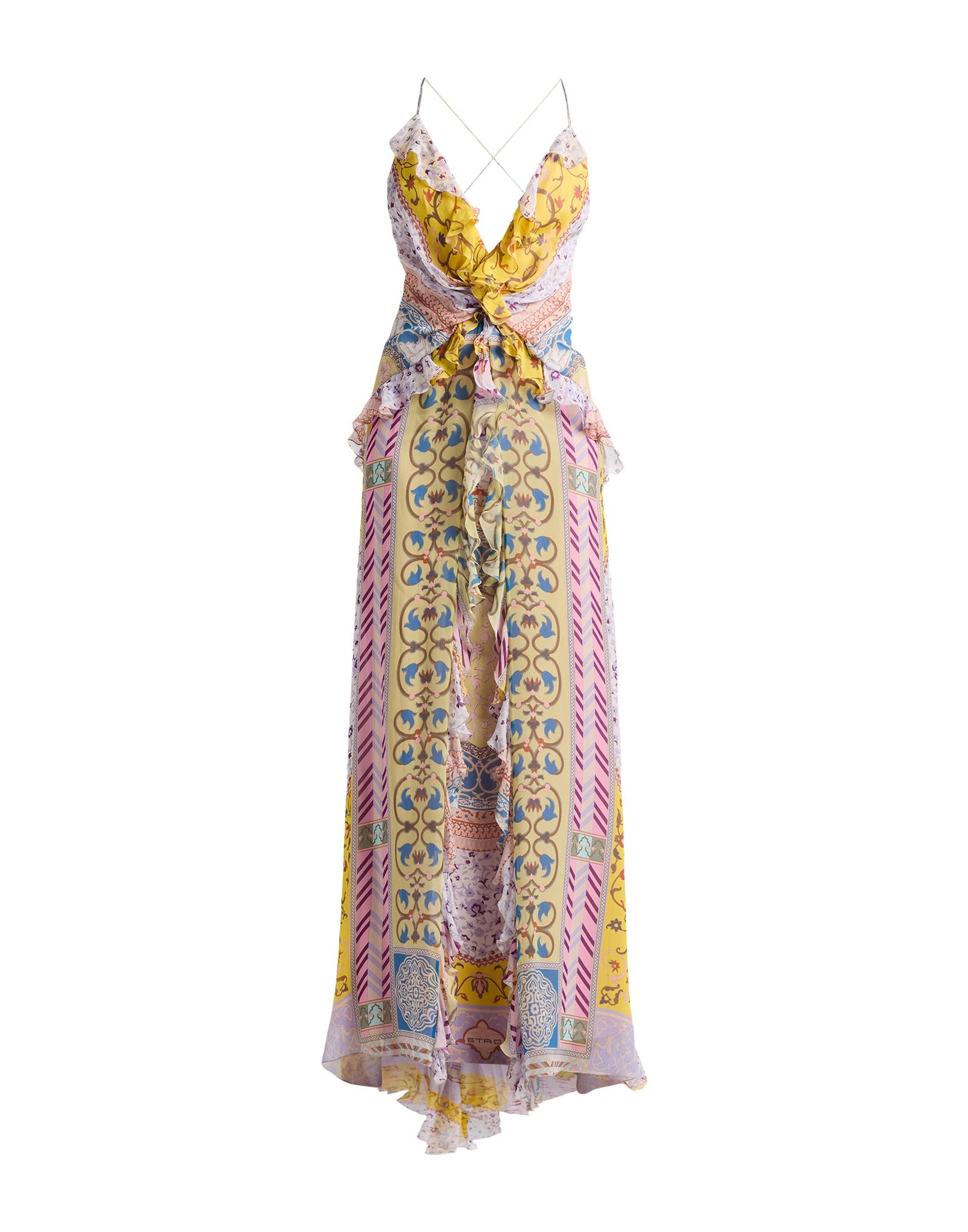 《セール開催中》ETRO レディース マキシ丈ドレス イエロー 42 シルク 100%