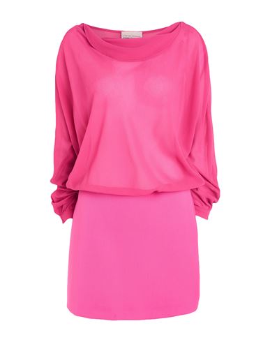 Semicouture Woman Mini Dress Fuchsia Size 8 Polyester, Virgin Wool, Elastane, Acetate, Silk