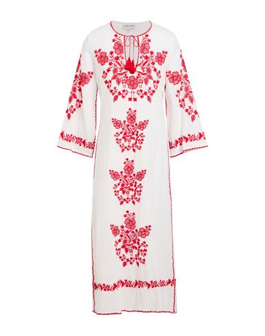 Antik Batik Woman Midi Dress White Size 10 Cotton In White