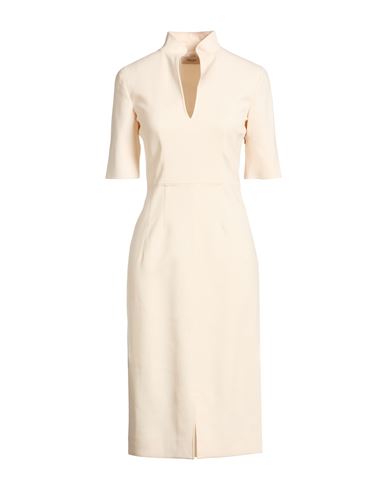 Agnona Woman Midi Dress Cream Size 14 Wool, Elastane, Polyamide In White