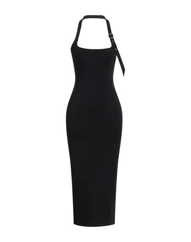 Attico The  Woman Midi Dress Black Size 2 Rayon, Polyamide, Elastane, Polyester In Black