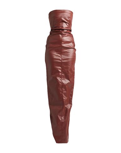 Rick Owens Woman Maxi Dress Rust Size 2 Cotton, Elastomultiester, Rubber
